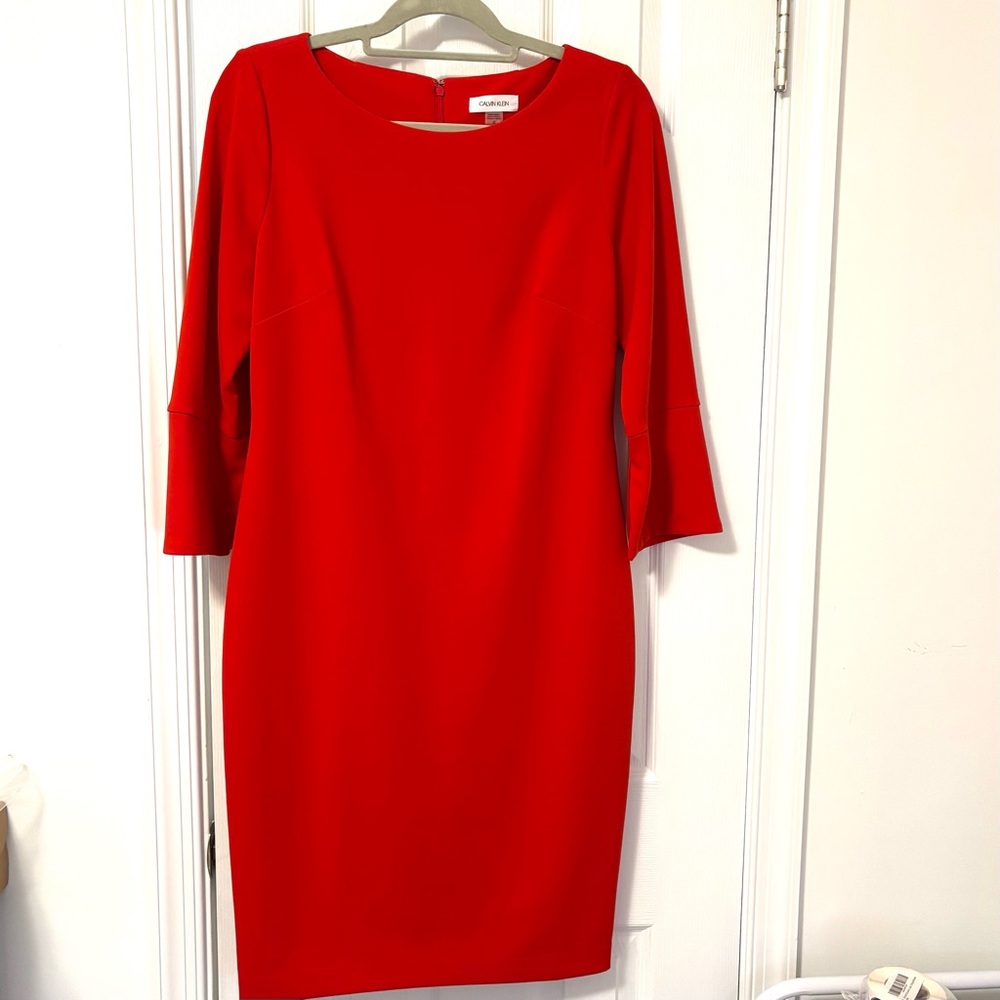 Calvin Klein Women's Size 12 Classic Red Dress